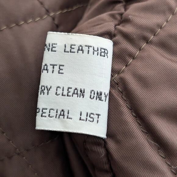 Vintage Verducci Brown Leather Bomber Jacket Zip Front Pockets Women’s Size 8 - Picture 7 of 11